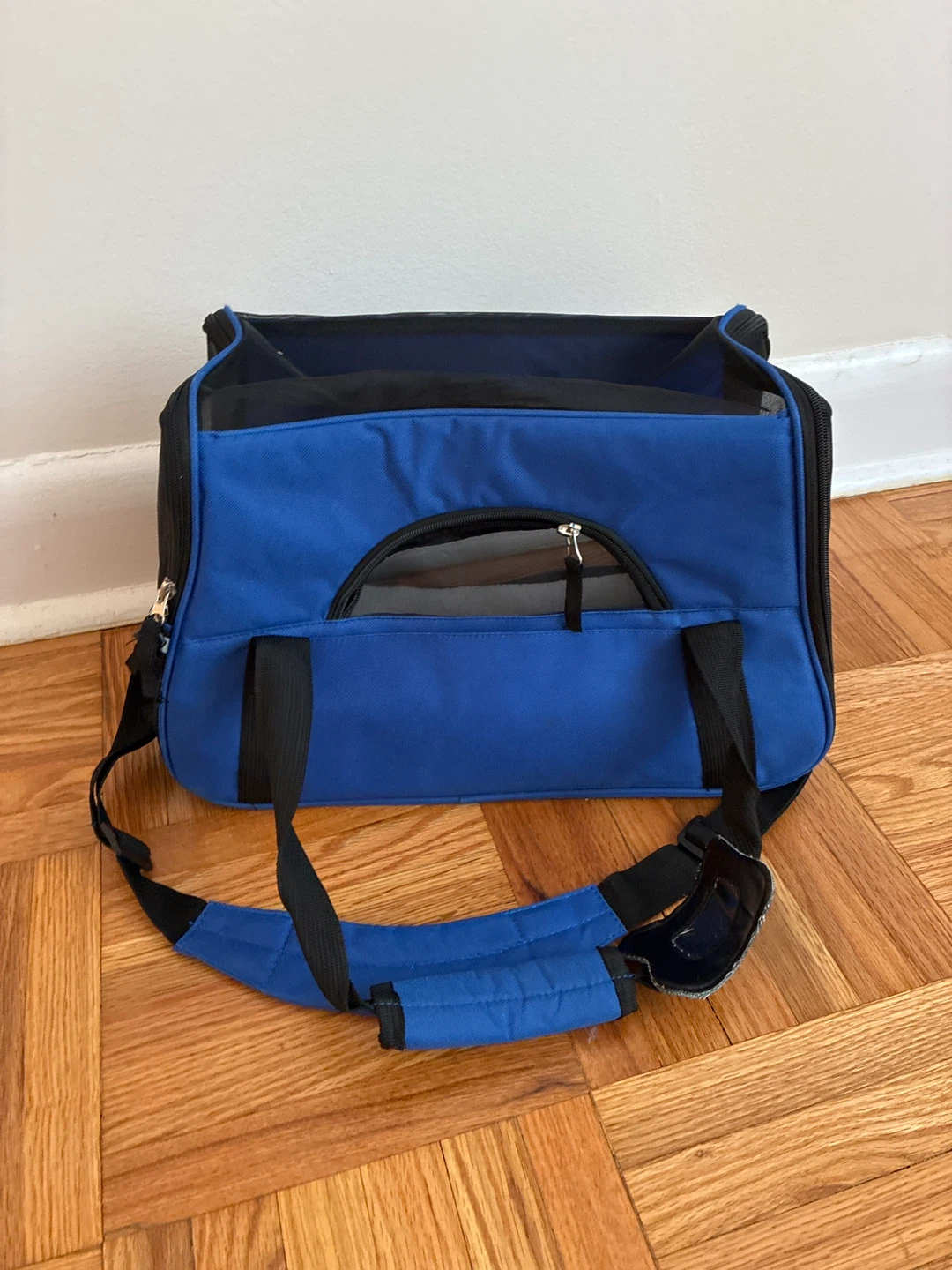 Blue Pet Carrier Bag with Shoulder Strap