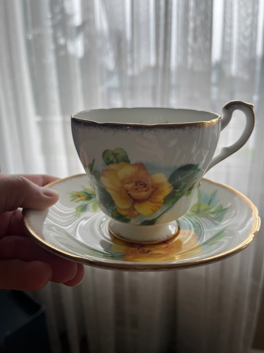 Paragon Fine Bone China Teacup and Saucer Yellow Rose - photo 3