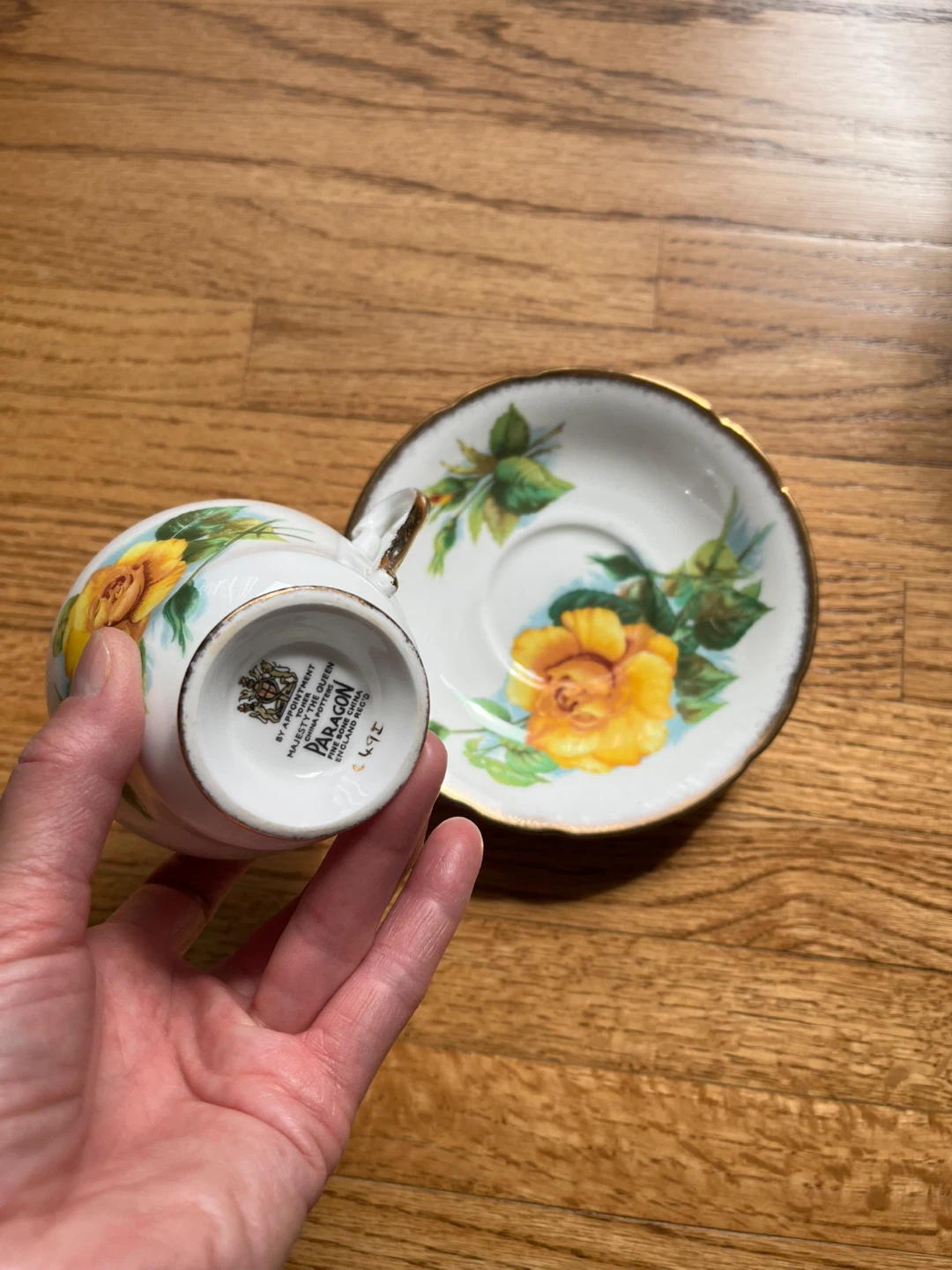 Paragon Fine Bone China Teacup and Saucer Yellow Rose - photo 4