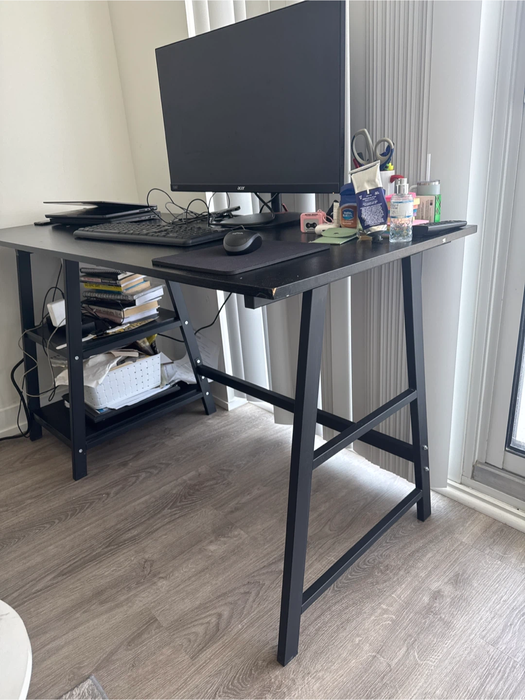 Black Computer Desk with Shelves - photo 3