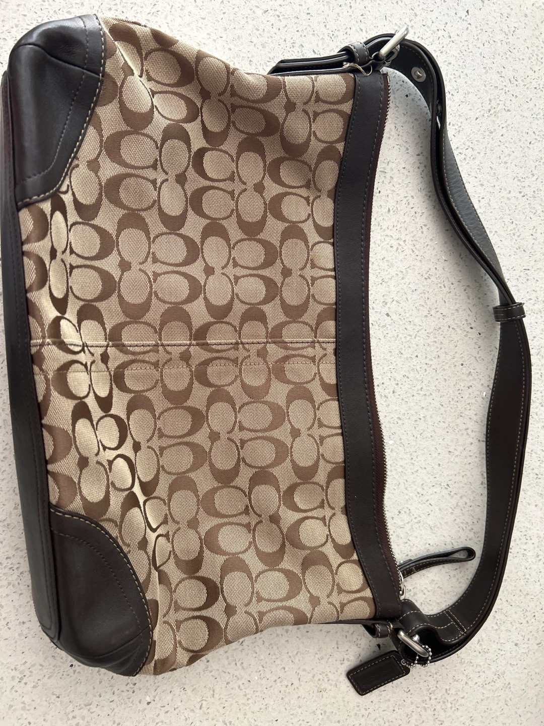Coach Monogram Canvas and Leather Shoulder Bag