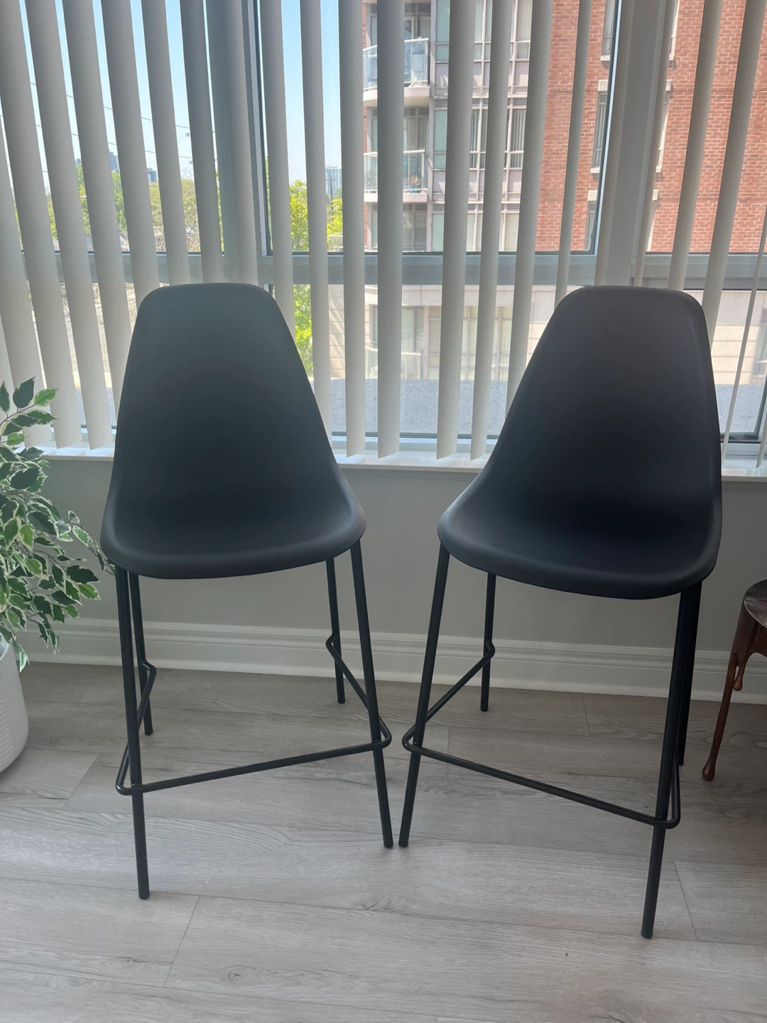 Set of 2 Black Bar Stools - photo 2