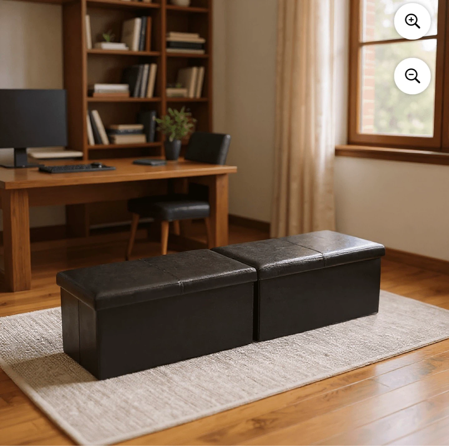 1 Faux Leather Storage Ottomans/Benches