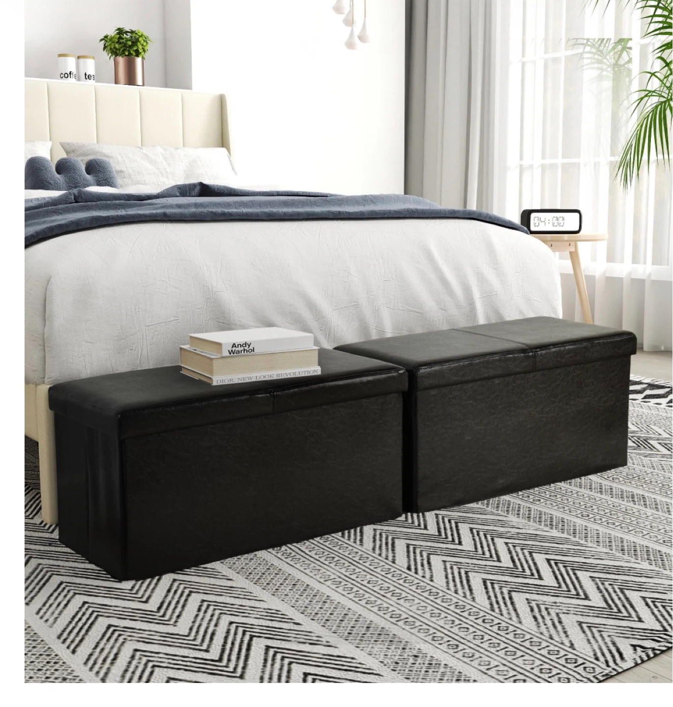 1 Faux Leather Storage Ottomans/Benches - photo 3