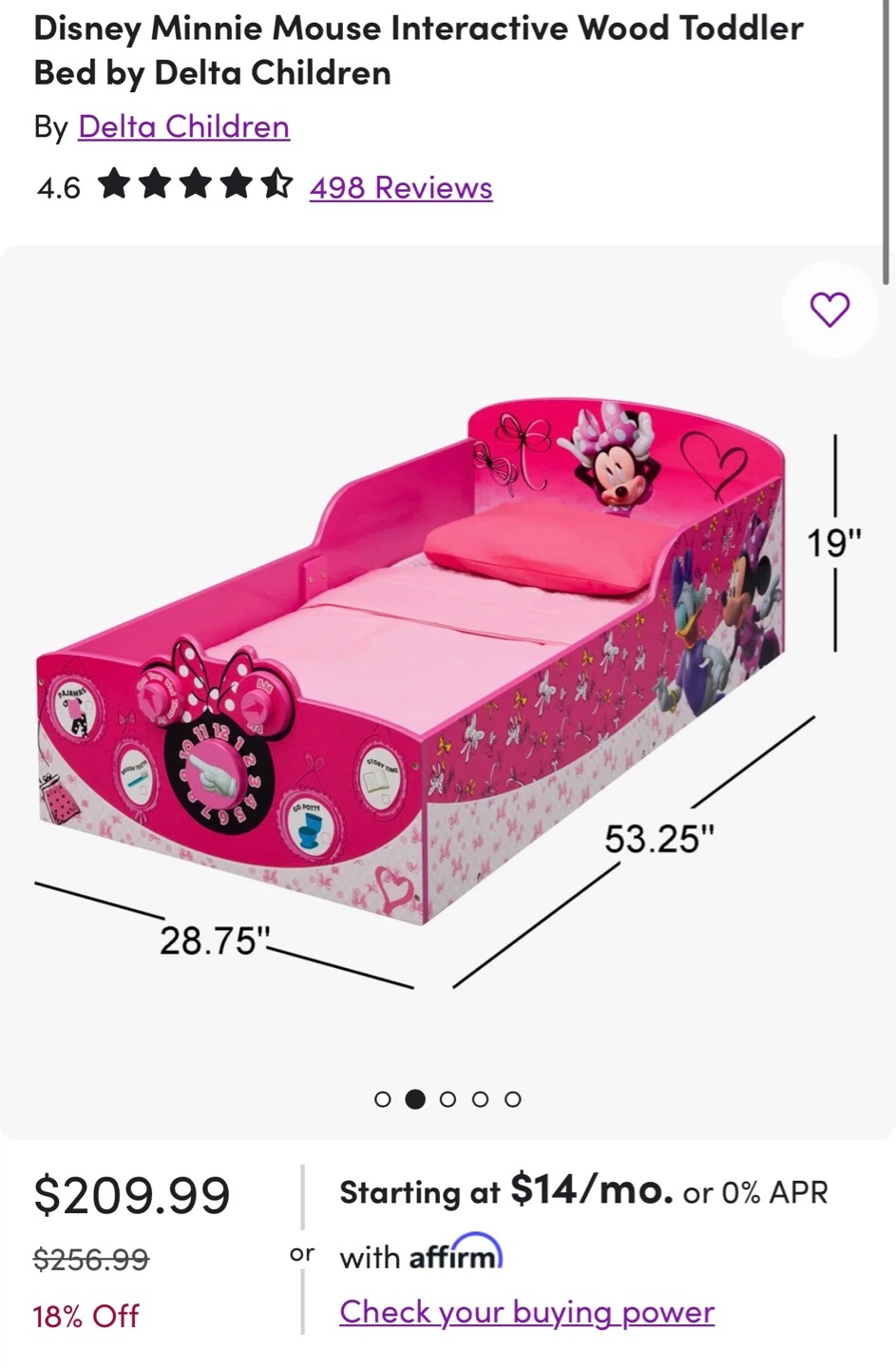 Disney Minnie Mouse Toddler Bed - photo 3