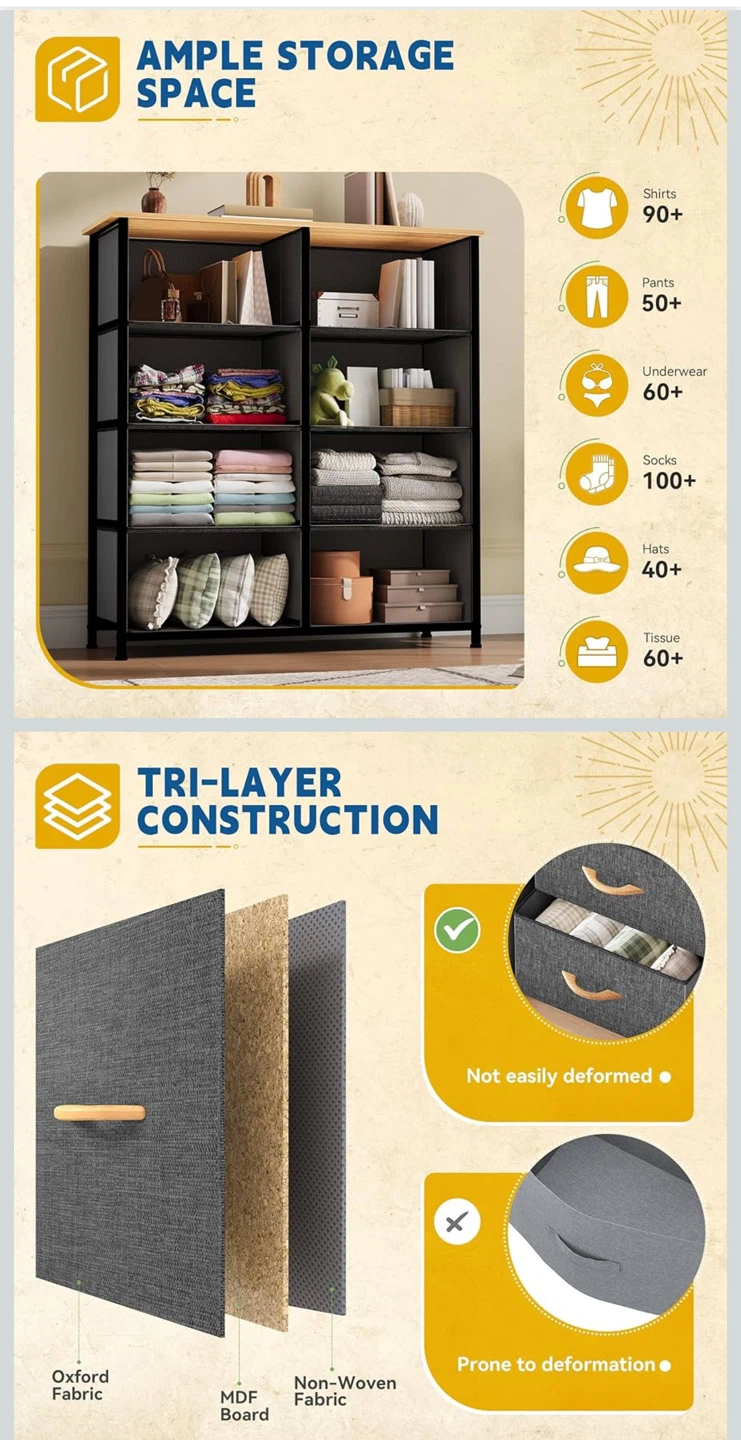 Fabric Dresser with 8 Drawers - photo 5