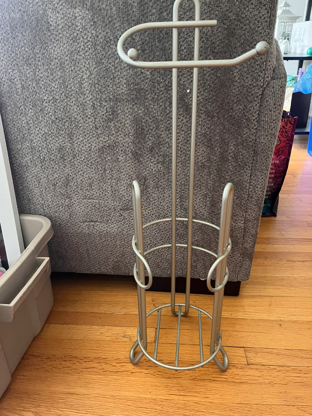 Silver Metal Freestanding Toilet Paper Holder