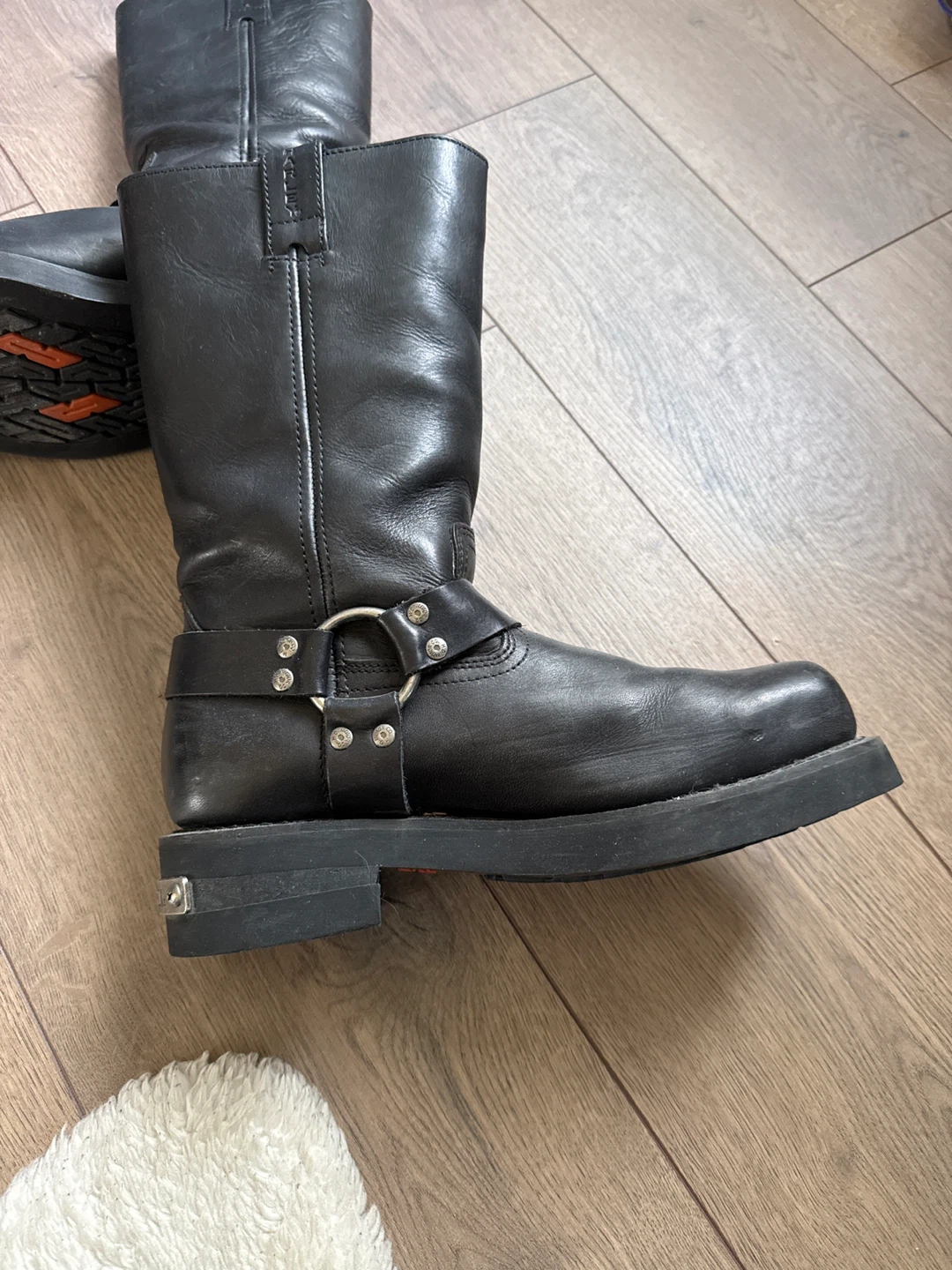 Harley-Davidson Black Leather Motorcycle Boots - photo 2