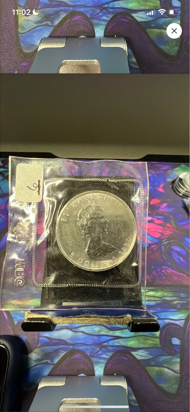 1989 1oz Silver 5$ coin - photo 2