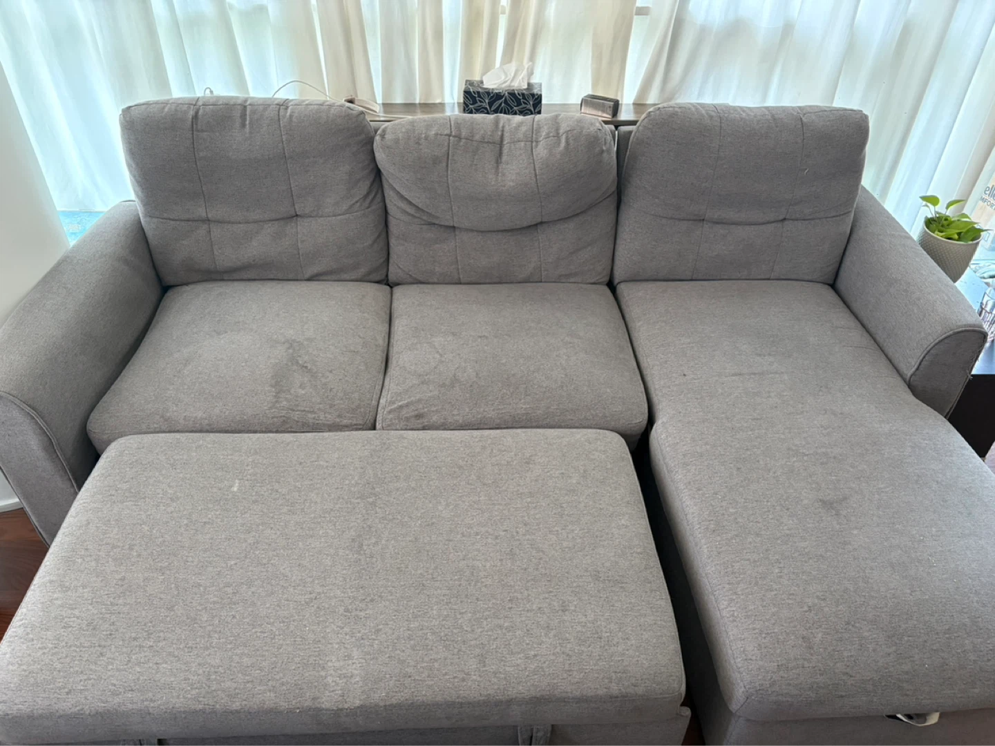 Grey Sectional Sofa with Storage - photo 5