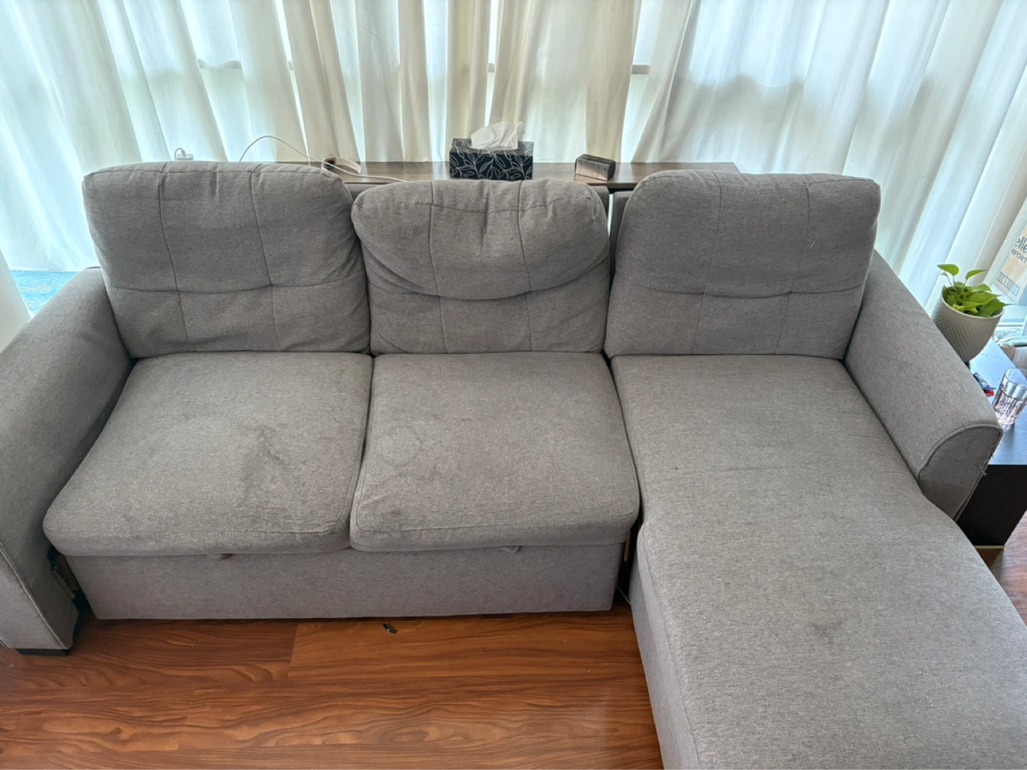 Grey Sectional Sofa with Storage