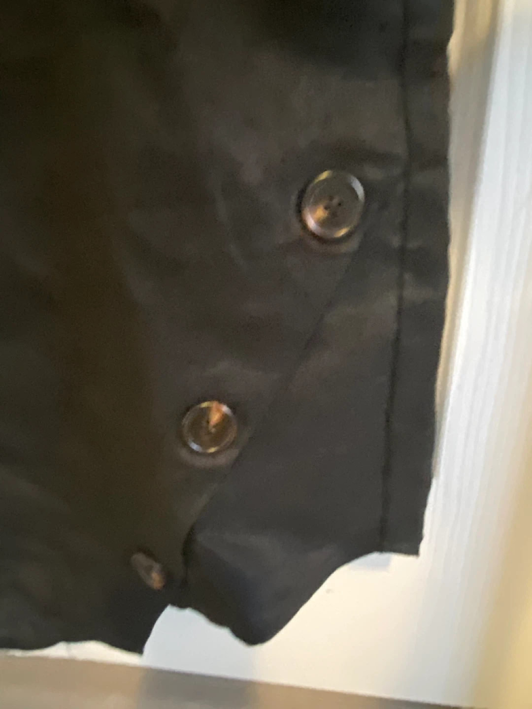 Black Linen Blend Button Detail Top size small - photo 2