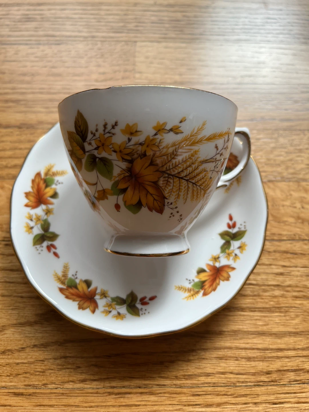 Royal Vale Teacup and Saucer Set - Autumn Leaves Pattern - photo 3