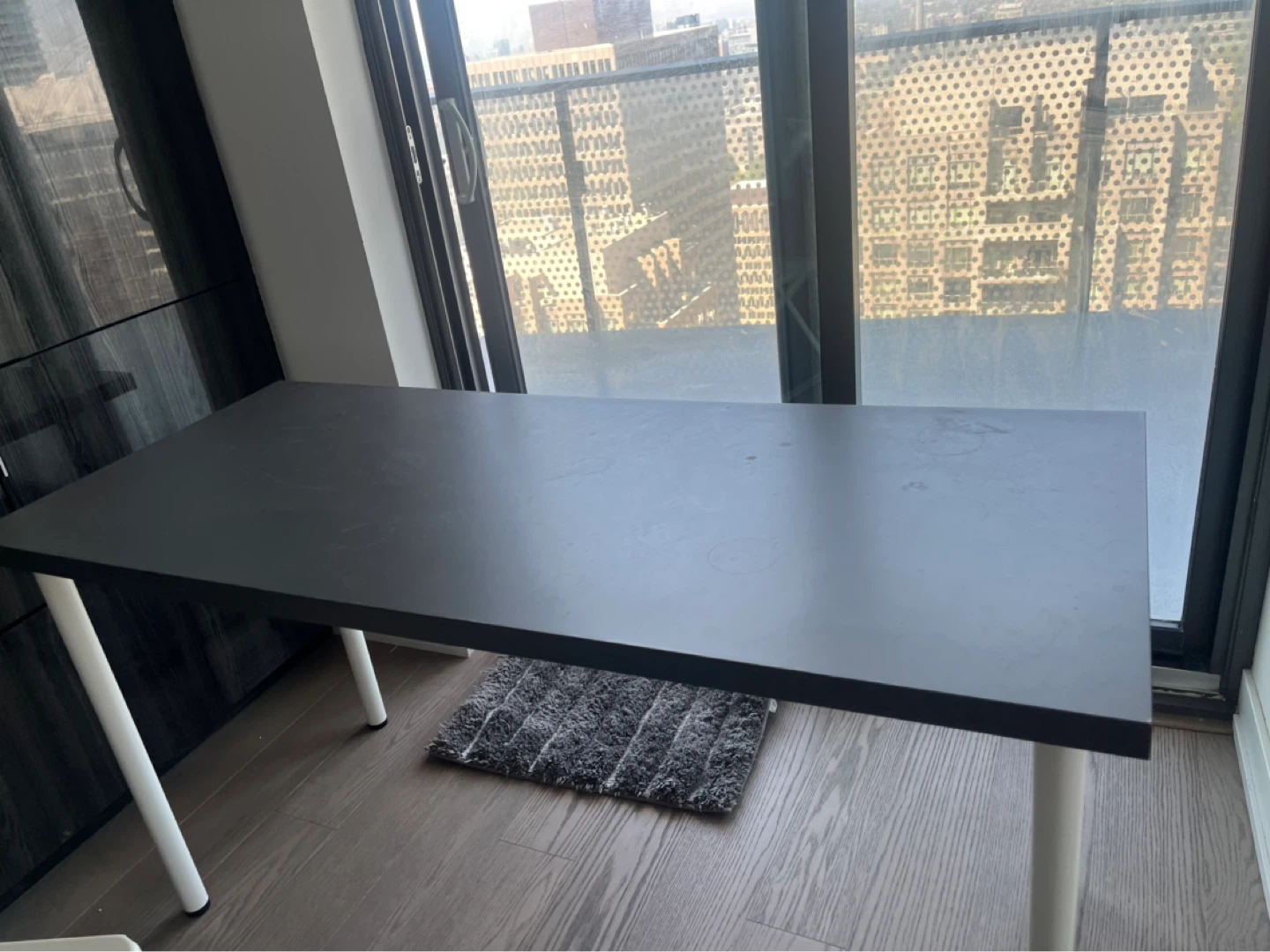 Dark Grey Dining Table with White Legs - photo 2