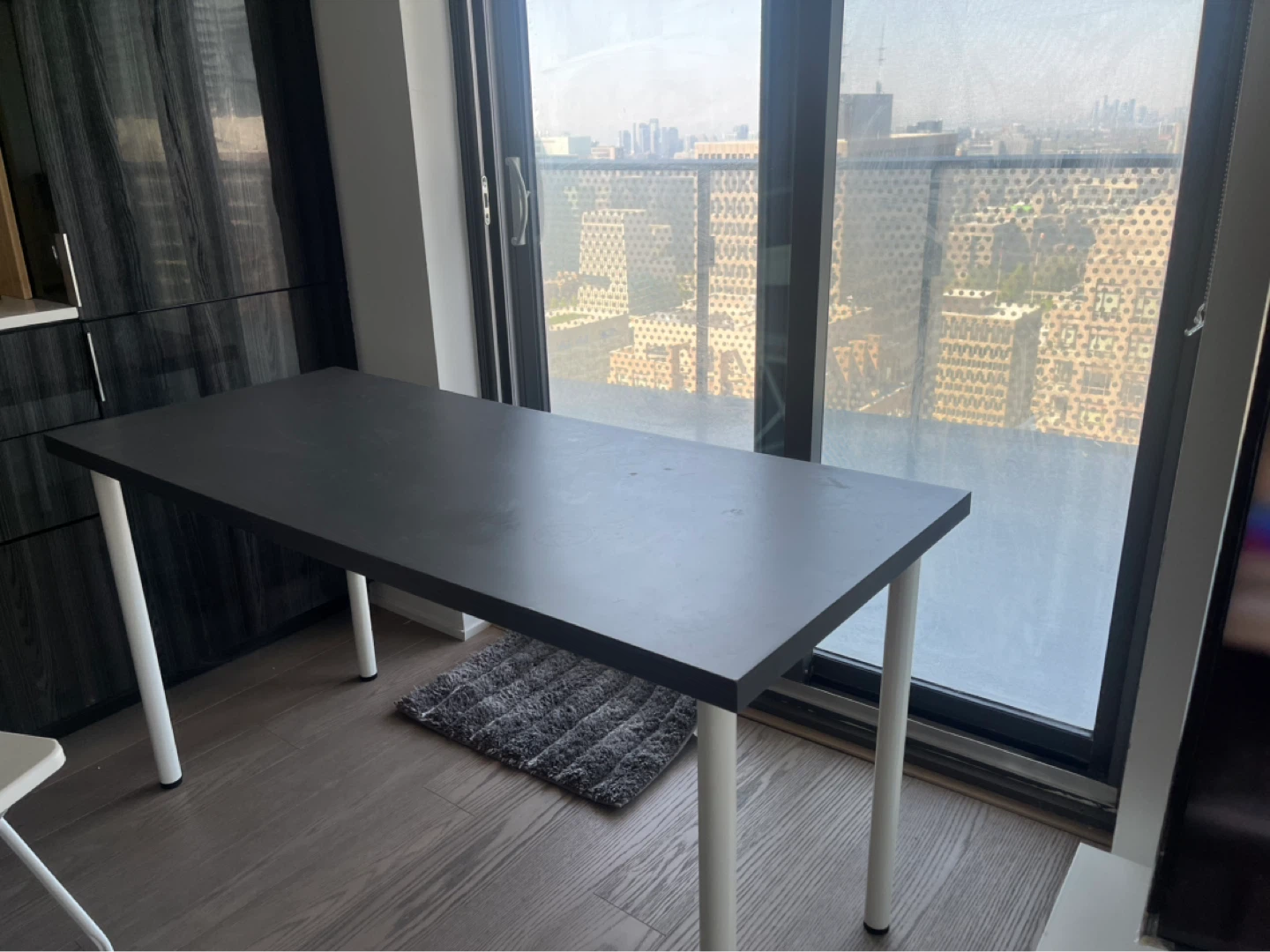 Dark Grey Dining Table with White Legs - photo 3