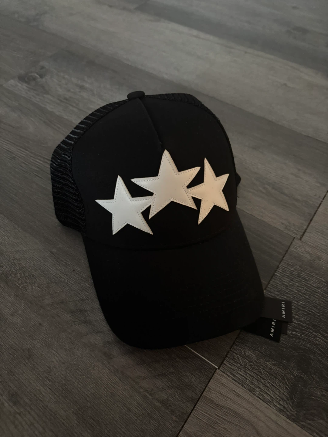 AMIRI Black Trucker Hat with White Stars - photo 4