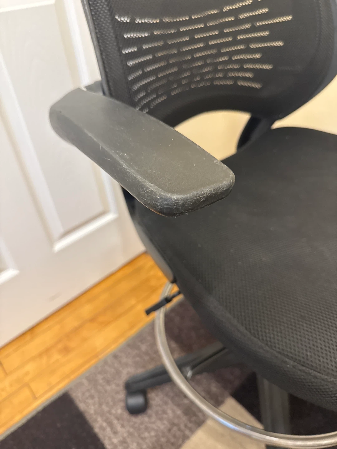 Black Mesh Drafting Chair with Foot Ring - photo 5