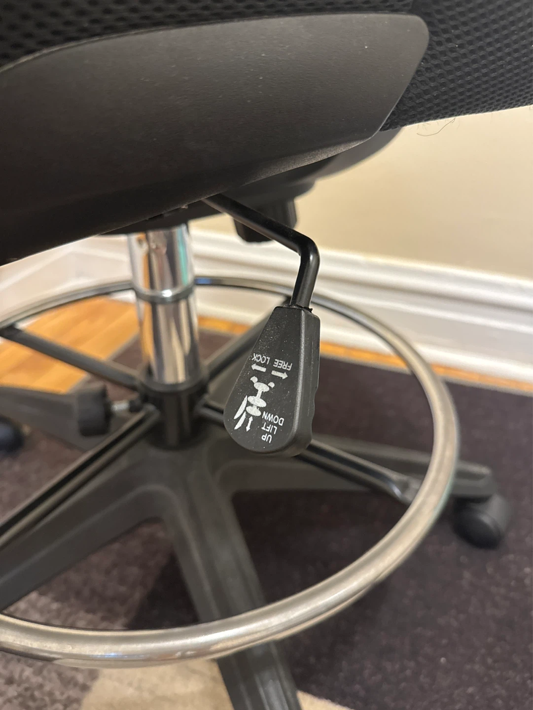 Black Mesh Drafting Chair with Foot Ring - photo 4