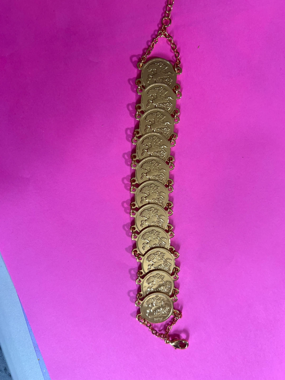 Gold Tone Coin Charm Bracelet - photo 2