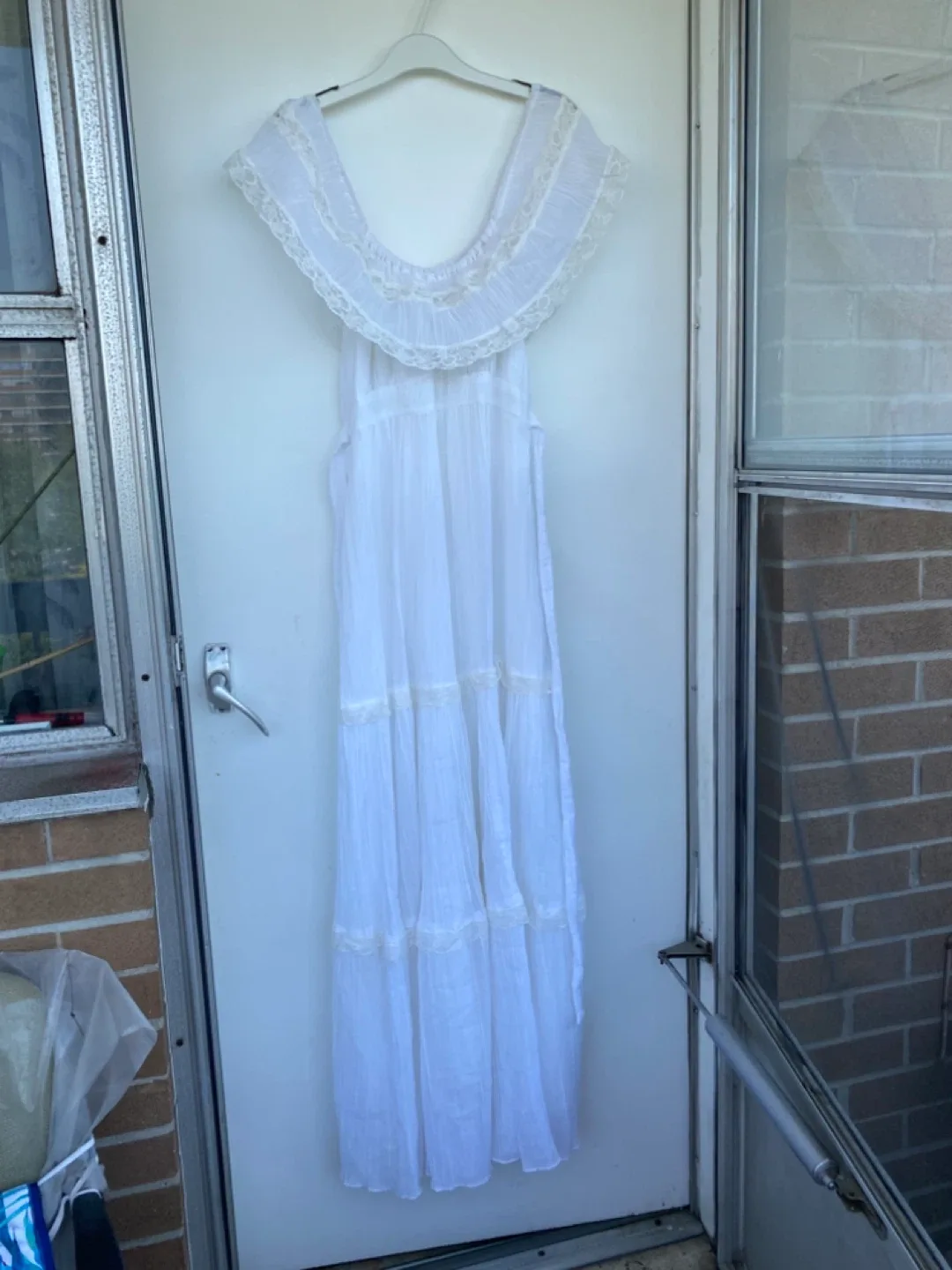 Vintage White Lace Trim Maxi Dress - photo 2