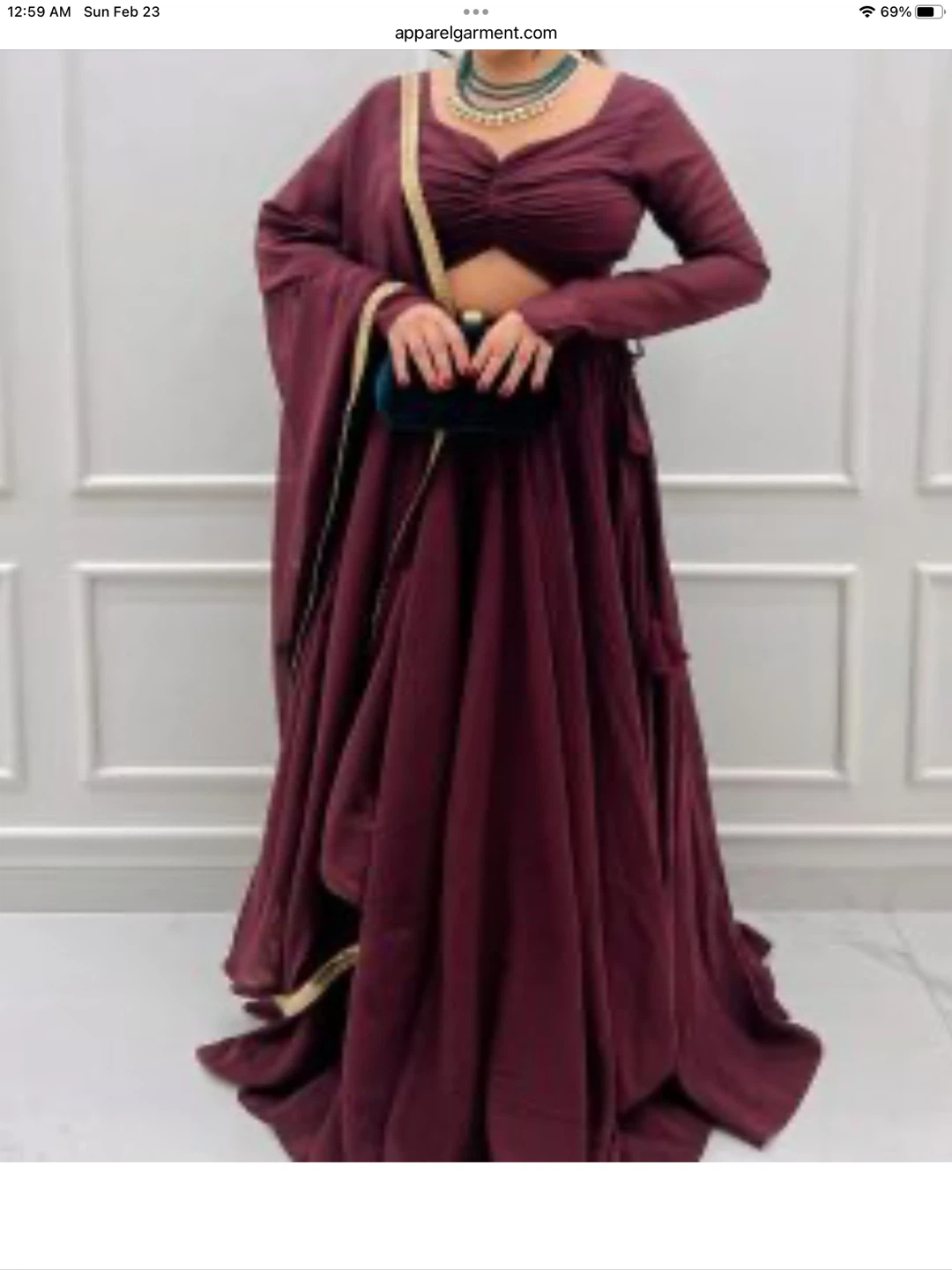 Women's Burgundy Lehenga Choli