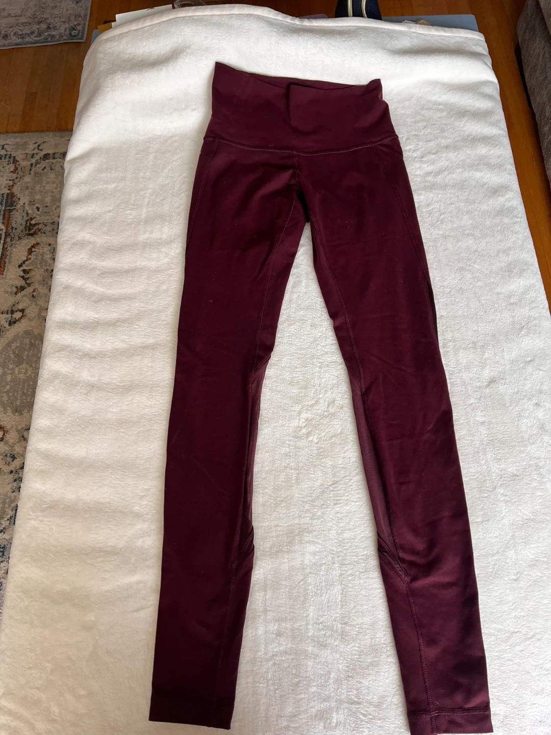 Lululemon Burgundy With Mesh Leggings Size 6 - photo 2