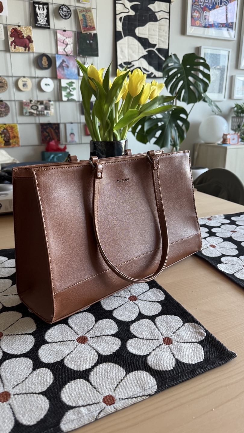 MAT & NAT Brown Vegan Leather Bag