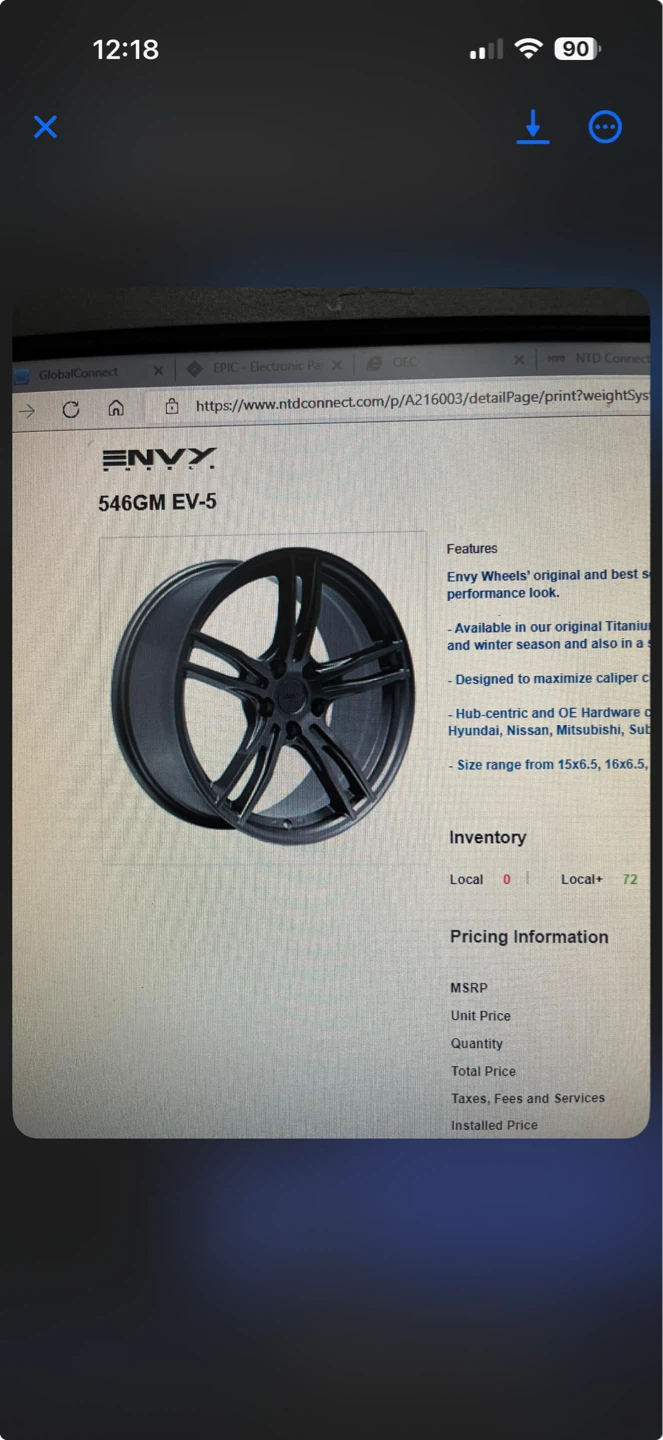 Envy 546GM EV-5 Wheels with Firestone Winterforce Tires - photo 2