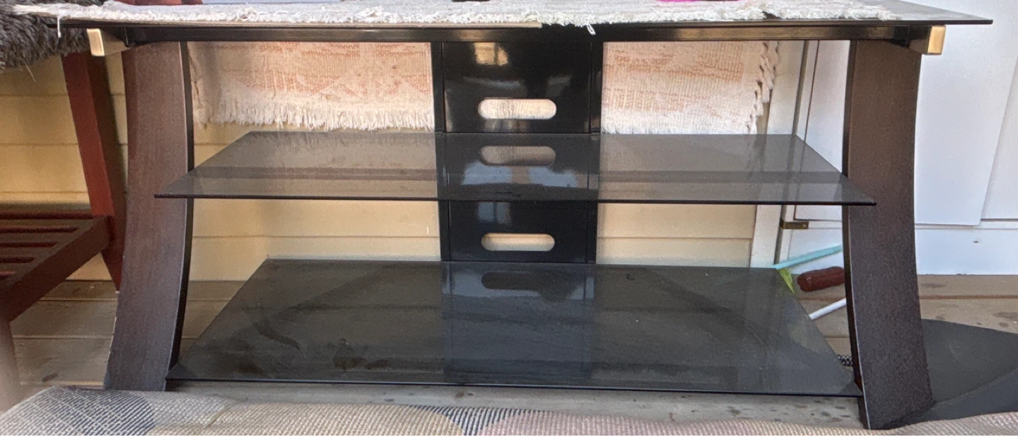 Glass and Metal TV Stand