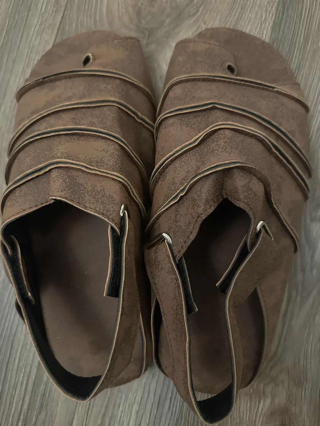Brown Faux Leather Gladiator Sandals - photo 3