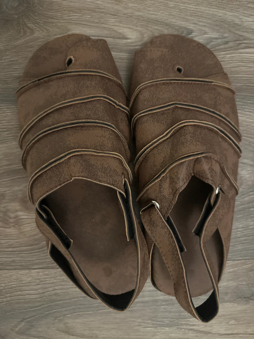 Brown Faux Leather Gladiator Sandals