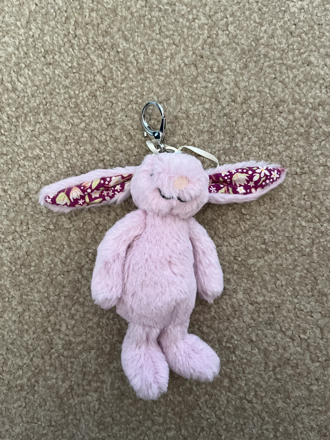 Jellycat London Purple Bunny Plush Keychain