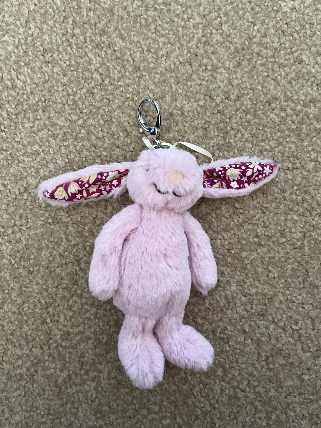 Jellycat London Purple Bunny Plush Keychain