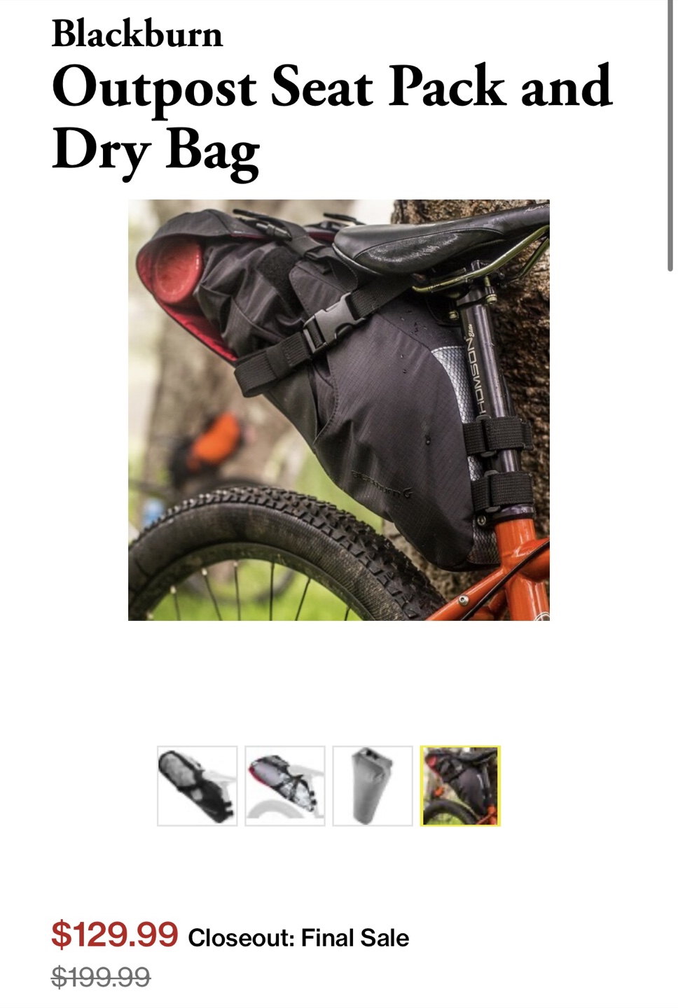 Blackburn Outpost Seat Pack and Dry Bag