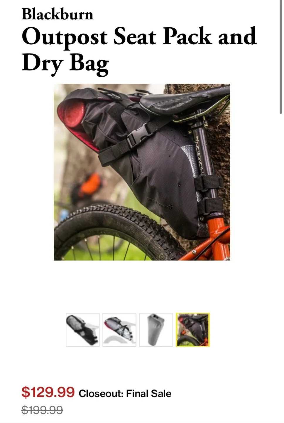 Blackburn Outpost Seat Pack and Dry Bag