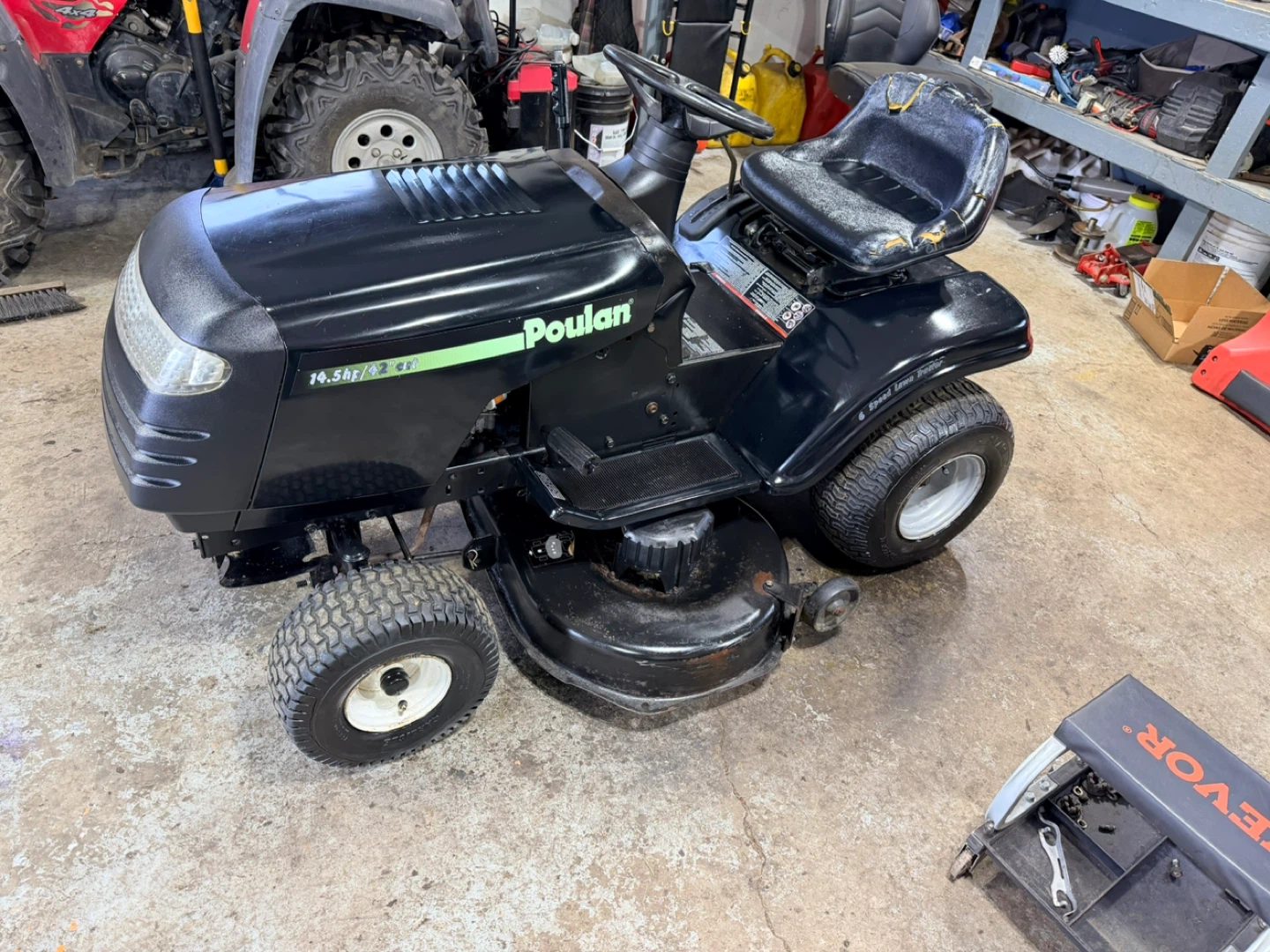 Poulan lawn tractor fully refreshed and ready for service.