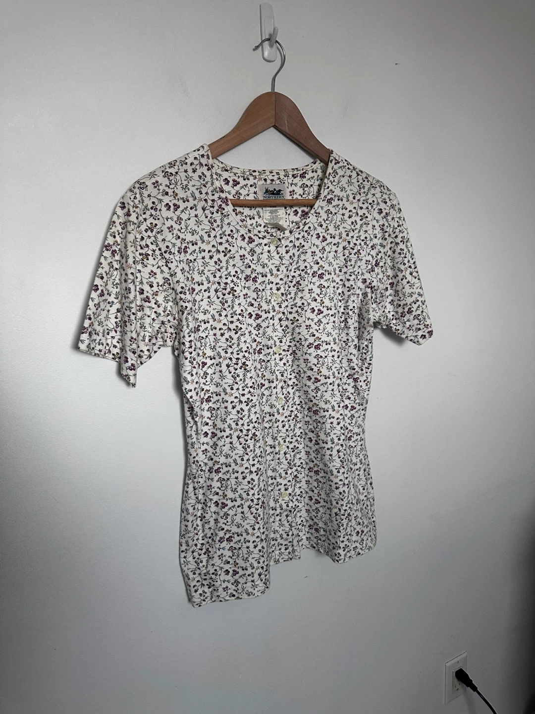 Northern Reflections Floral Button-Up Top Cotton Grandmacore - photo 2
