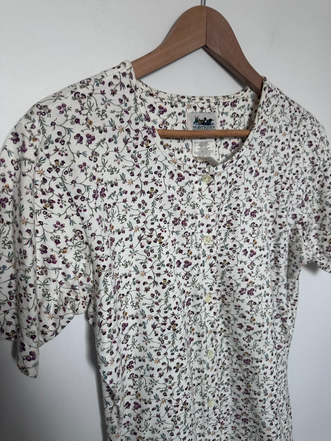Northern Reflections Floral Button-Up Top Cotton Grandmacore - photo 3
