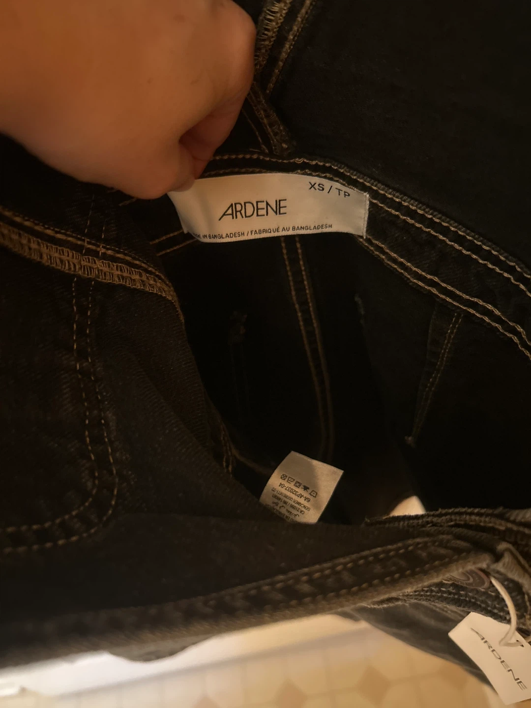 Ardene Black Denim Overall Shorts XS/TP - photo 3