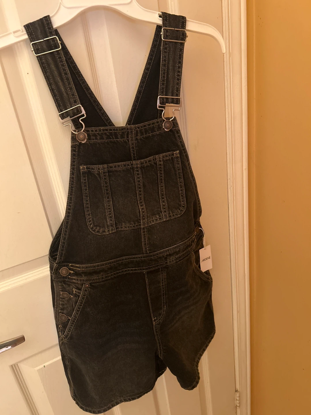 Ardene Black Denim Overall Shorts XS/TP