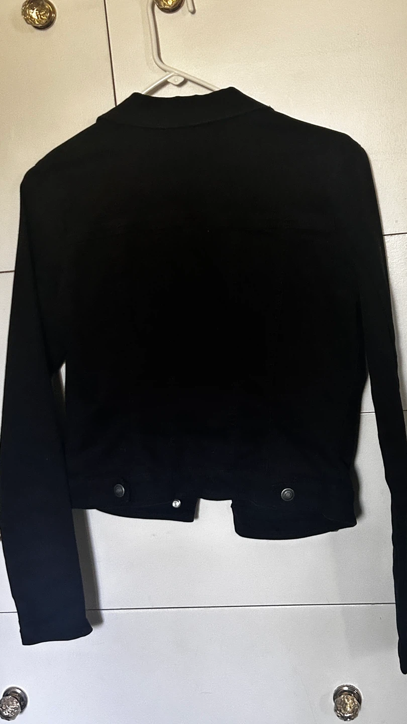 SUKO Jeans Black Denim Jacket with Lace-Up Detail Size S/P - photo 5