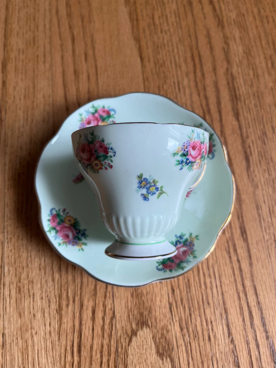 Vintage Floral Teacup and Saucer Set