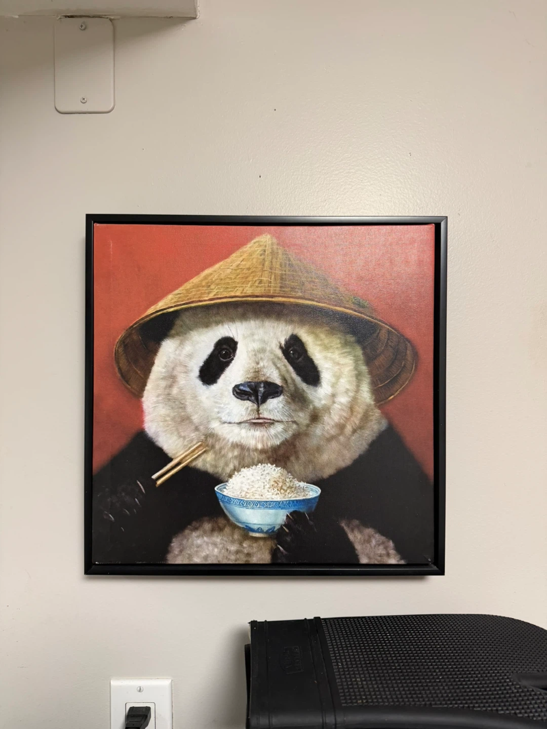 Framed Panda with Rice Wall Art - photo 4