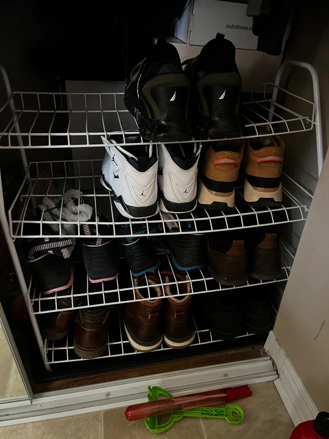 White 3-Tier Metal Wire Shoe Rack - photo 3