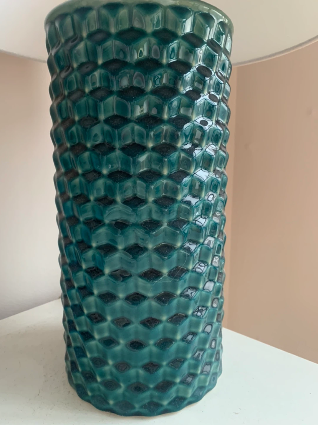Teal Textured Ceramic Table Lamp - photo 2