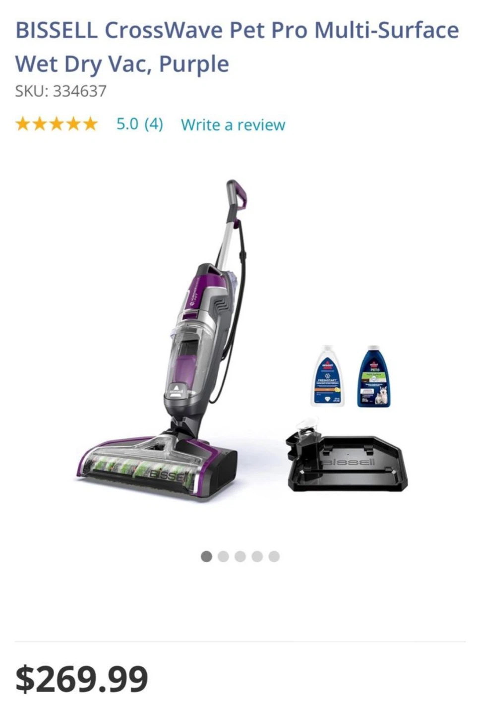 BISSELL CrossWave Pet Pro Multi-Surface Wet Dry Vac, Purple