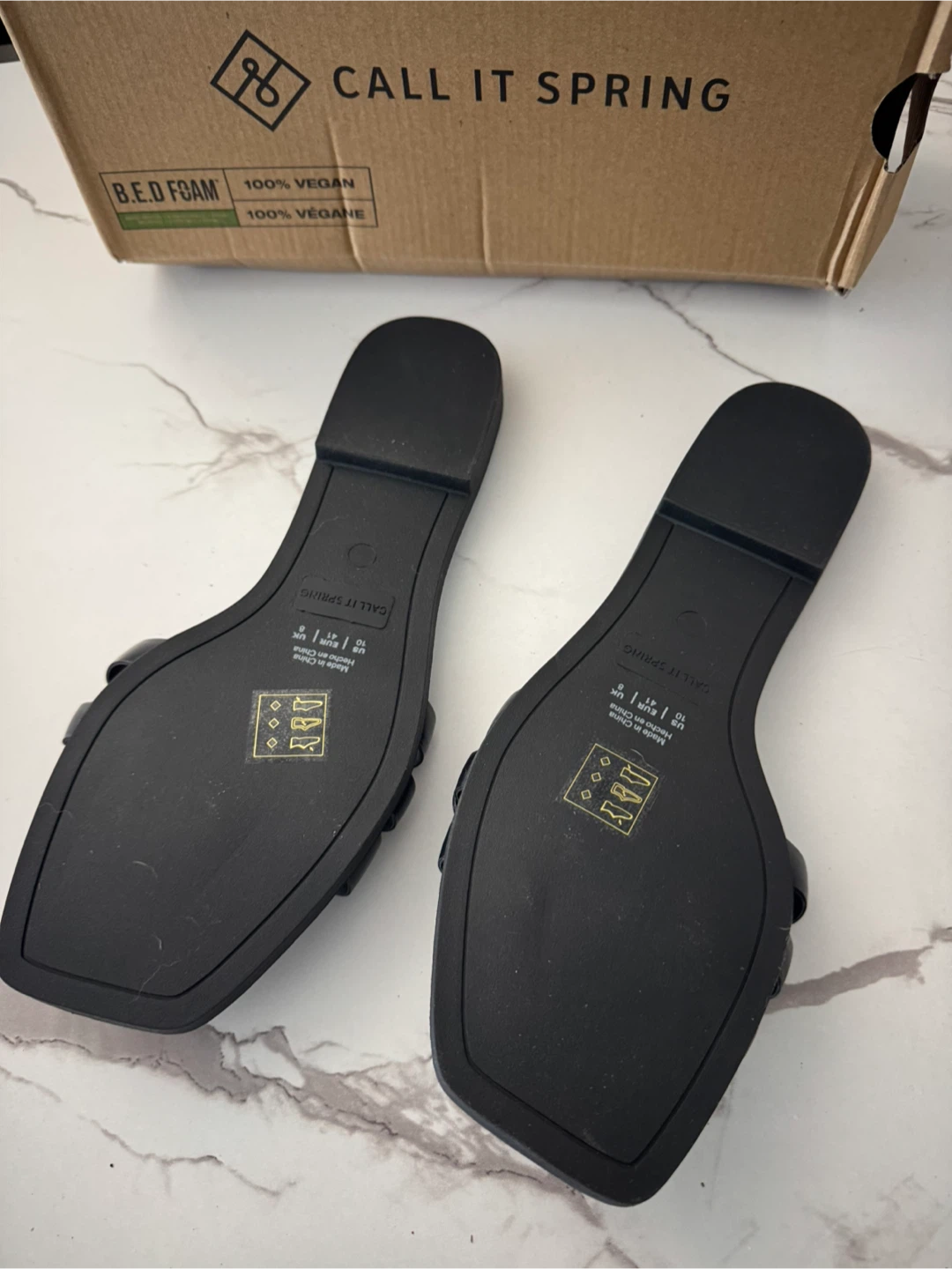 Call It Spring Black Braided Slides - Size 10 - photo 2