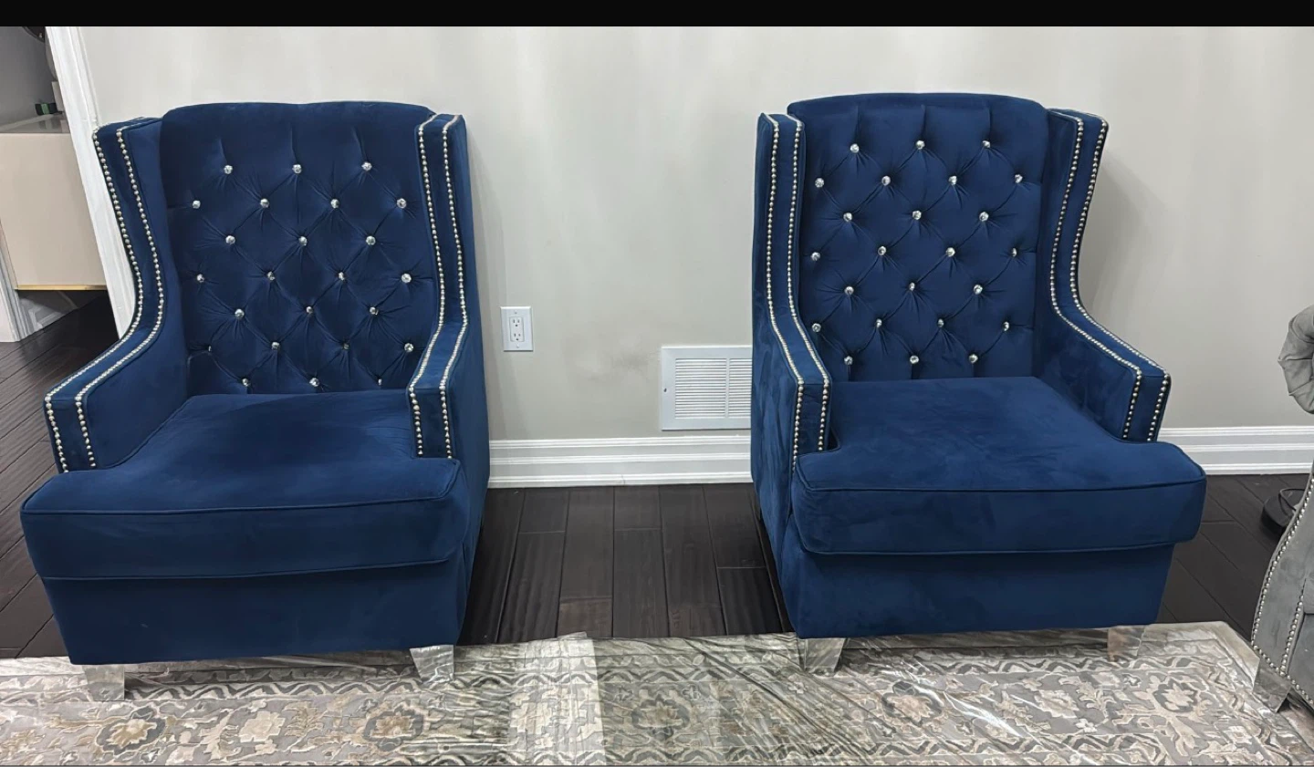 Velvet Tufted Accent Chairs and Sofa Setcenter table 4 pieces - photo 2