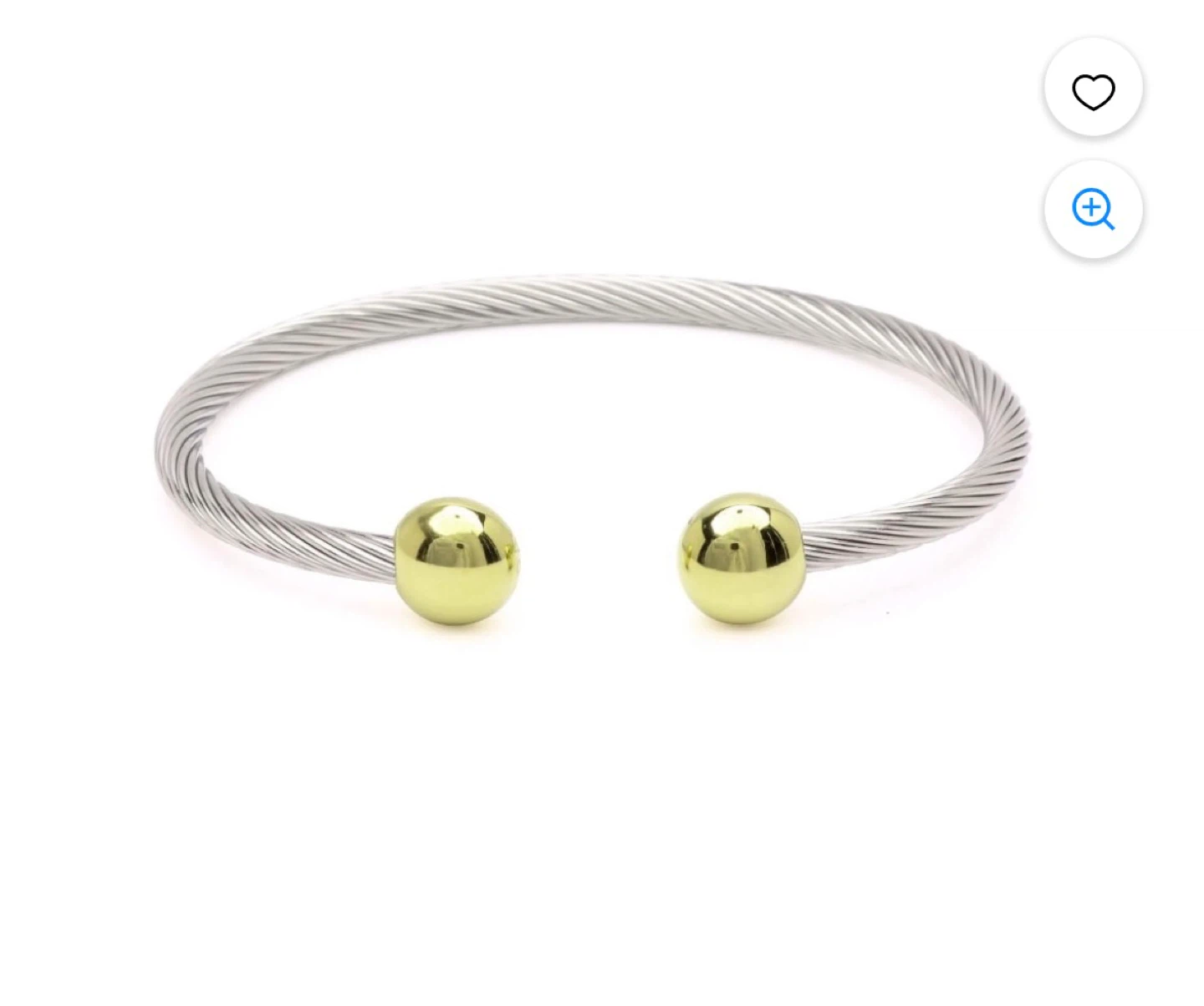 18k plated Bangle Bracelet with Gold Tone Balls - photo 4