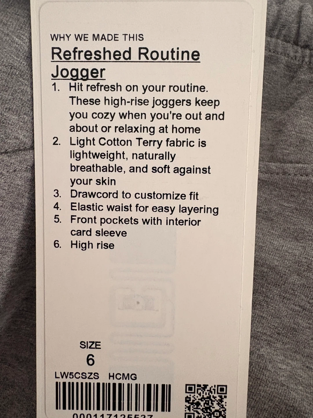 Lululemon Grey Refreshed Routine Jogger Size 6